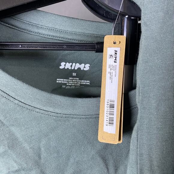 SKIMS Unisex Cotton Jersey T-Shirt 5X Teal Blue | Oversized Fit | New with Tags - Picture 6 of 6